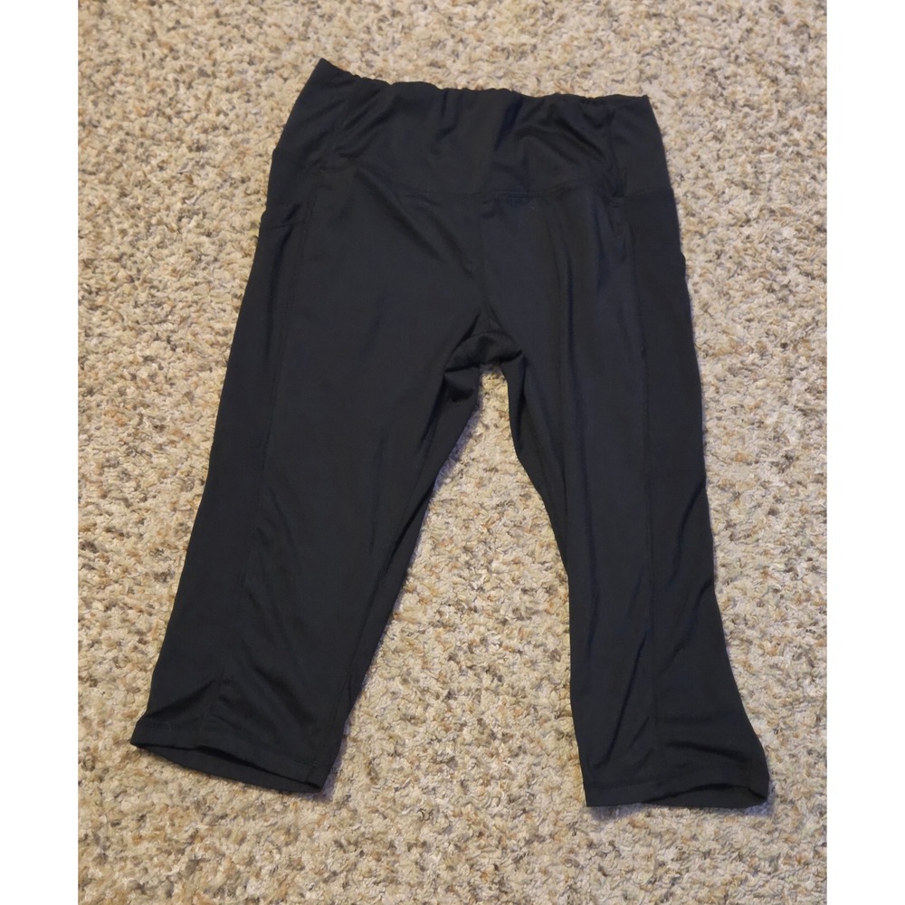 32 Degrees Cool Elastic Waistband Capri Leggings Women's Size Large Black